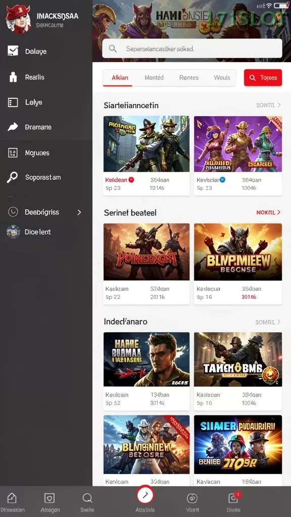 Cuplikan layar SUPWIN777 — aktivitas